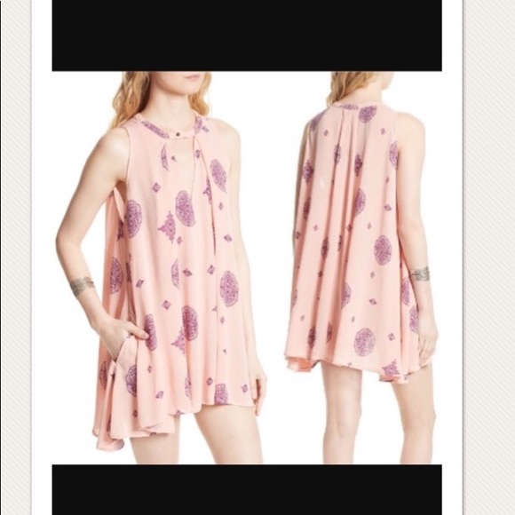 🆕FREE PEOPLE pink tree swing tunic/size M - Picture 1 of 5